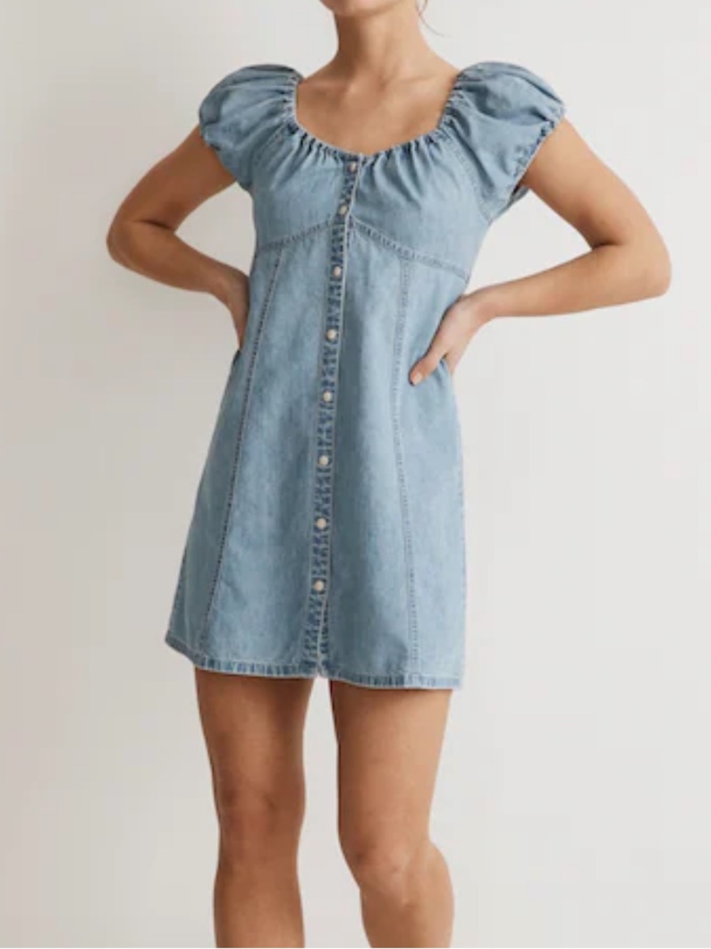 Madewell Denim Margie Mini Dress in Bevy Wash 00